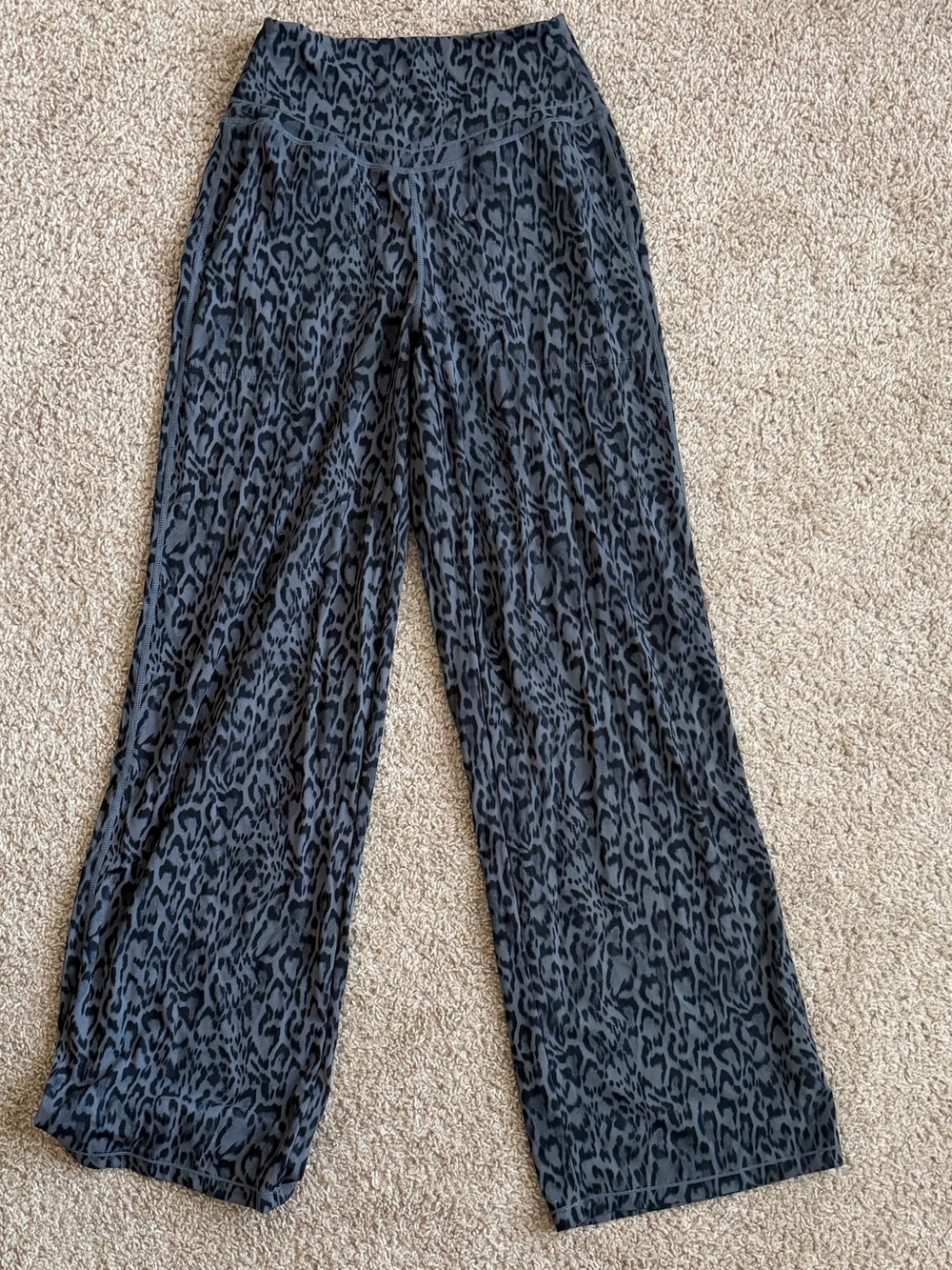 HALARA Black Leopard-Print Kids Wide-Leg Leggings